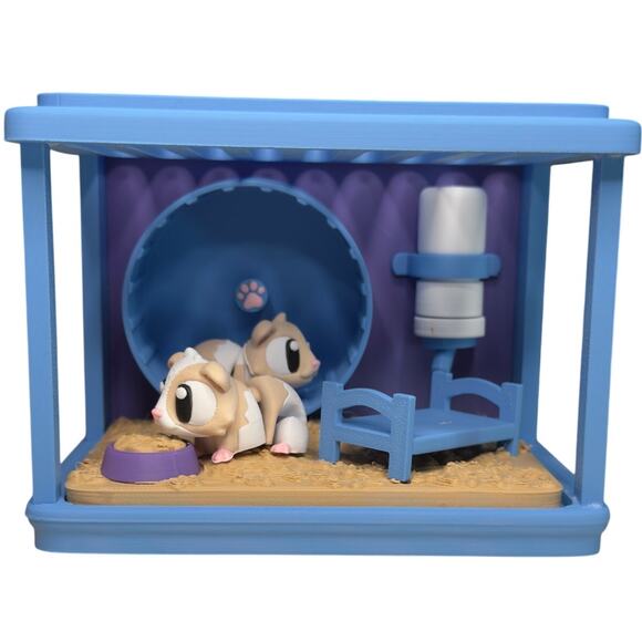 3D Printed Guinea Pig Cage Diorama – Miniature Pet Habitat Set & 4 Guinea Pigs - Picture 2 of 2